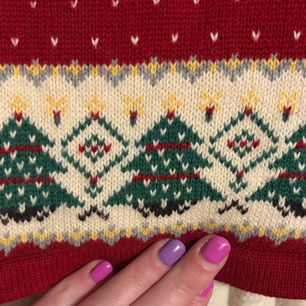 🚨Maggie & Zoe🚨 Red Knit Dress with White Accents - Picture 3 of 7